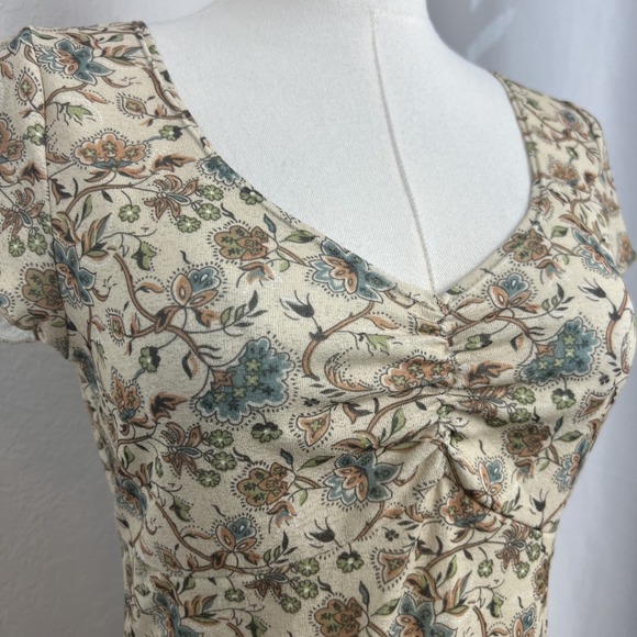 Vintage Babydoll Fairy Top Juniors Large Sheer Floral Y2K Cottage Coquette - Picture 2 of 12